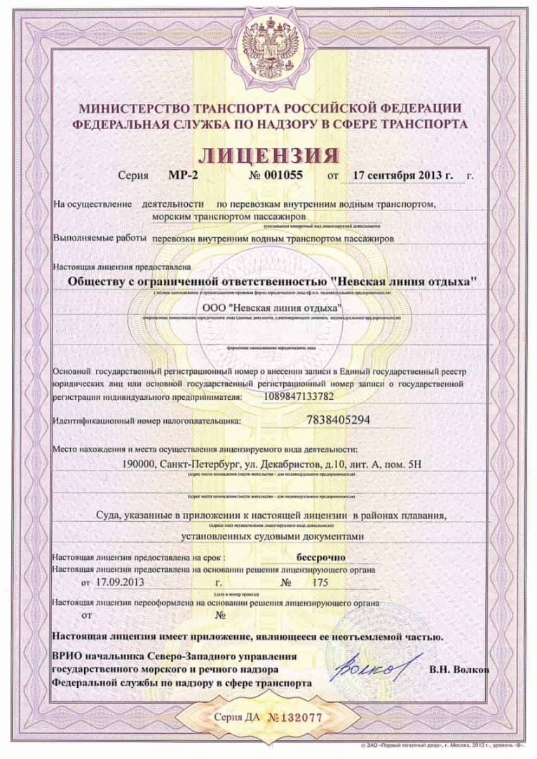 лицензия НЛО